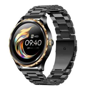 QR02 1.32 inch IPS Screen Smart Watch, Support Bluetooth Call / Payment / Hearth Monitoring / Sports Modes(Black Steel Band)