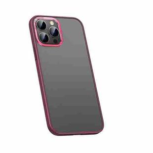 For iPhone 14 Pro Metal Lens Skin Feel Frosted Phone Case(Red)