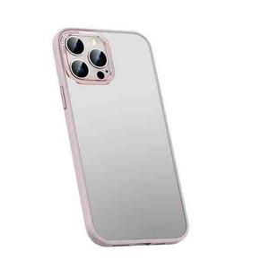 For iPhone 13 Pro Max Metal Lens Skin Feel Frosted Phone Case(Pink)