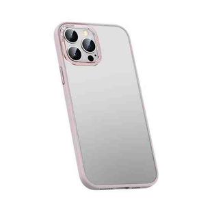 For iPhone 12 Pro Metal Lens Skin Feel Frosted Phone Case(Pink)