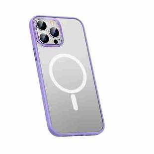 For iPhone 14 Pro Metal Lens Skin Feel Frosted Magsafe Phone Case(Lavender Purple)