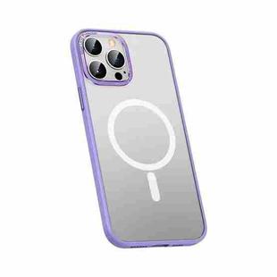 For iPhone 12 Pro Metal Lens Skin Feel Frosted Magsafe Phone Case(Lavender Purple)