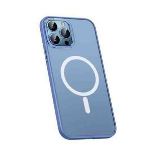 For iPhone 12 Pro Metal Lens Skin Feel Frosted Magsafe Phone Case(Sierra Blue)