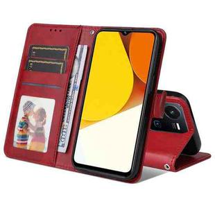 For vivo Y35 4G / Y22 / Y22s JSM Calf Texture Leather Phone Case(Red)