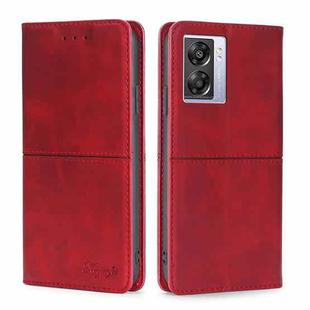 For OPPO K10 5G Global Cow Texture Magnetic Leather Phone Case(Red)