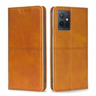 For vivo Y52t Cow Texture Magnetic Leather Phone Case(Light Brown)