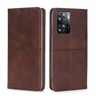 For OnePlus Nord N20 SE 4G Cow Texture Magnetic Leather Phone Case(Dark Brown)