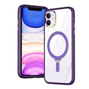For iPhone 11 Magsafe Invisible Holder Phone Case(Purple)
