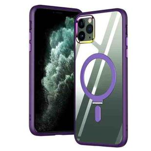For iPhone 11 Pro Magsafe Invisible Holder Phone Case(Purple)