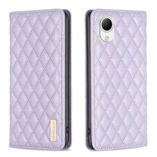 For Samsung Galaxy A23e Diamond Lattice Magnetic Leather Flip Phone Case(Purple)