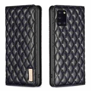 For Samsung Galaxy A31 Diamond Lattice Magnetic Leather Flip Phone Case(Black)