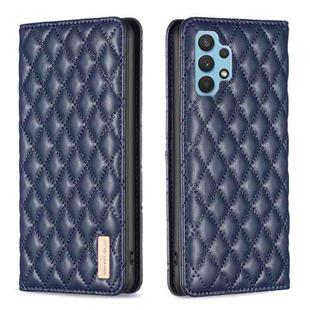 For Samsung Galaxy A32 4G Diamond Lattice Magnetic Leather Flip Phone Case(Blue)