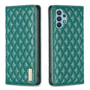 For Samsung Galaxy A32 4G Diamond Lattice Magnetic Leather Flip Phone Case(Green)