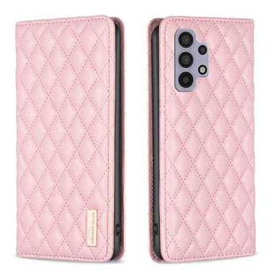 For Samsung Galaxy A32 5G Diamond Lattice Magnetic Leather Flip Phone Case(Pink)