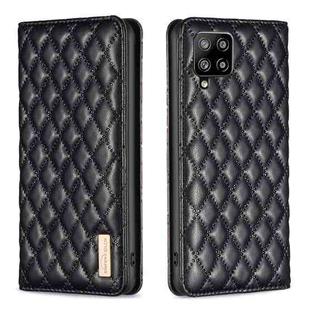For Samsung Galaxy A42 5G Diamond Lattice Magnetic Leather Flip Phone Case(Black)