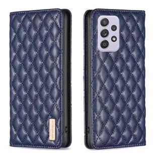 For Samsung Galaxy A52 / A52s 5G Diamond Lattice Magnetic Leather Flip Phone Case(Blue)