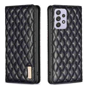 For Samsung Galaxy A52 / A52s 5G Diamond Lattice Magnetic Leather Flip Phone Case(Black)
