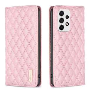 For Samsung Galaxy A53 Diamond Lattice Magnetic Leather Flip Phone Case(Pink)