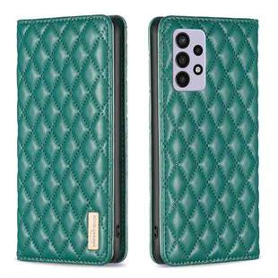 For Samsung Galaxy A72 5G / 4G Diamond Lattice Magnetic Leather Flip Phone Case(Green)