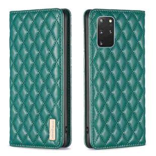 For Samsung Galaxy S20+ Diamond Lattice Magnetic Leather Flip Phone Case(Green)