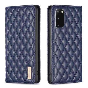 For Samsung Galaxy S20 Diamond Lattice Magnetic Leather Flip Phone Case(Blue)