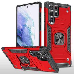 For Samsung Galaxy S23 Ultra 5G Magnetic Armor TPU + PC Holder Phone Case(Red)