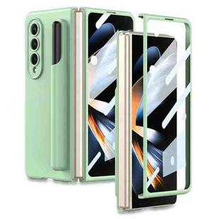 For Samsung Galaxy Z Fold4 5G GKK Integrated Liquid Silicone Phone Case with Stylus Slot(Matcha Green)