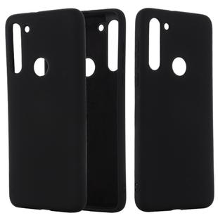 For Motorola Moto G8 Shockproof Solid Color Liquid Silicone Full Coverage Protective Case(Black)