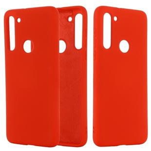 For Motorola Moto G8 Shockproof Solid Color Liquid Silicone Full Coverage Protective Case(Red)
