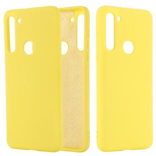 For Motorola Moto G8 Shockproof Solid Color Liquid Silicone Full Coverage Protective Case(Yellow)