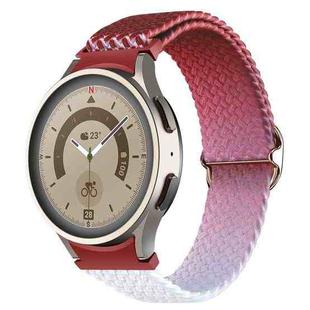 For Samsung Galaxy Watch 5 / Watch 5 Pro / Watch 4 Weave Gradient Color Watch Band(Wine Red)