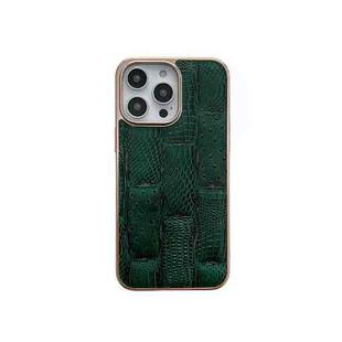 For iPhone 14 Pro Max Nano Electroplate Mahjong Texture Leather Phone Case(Green)