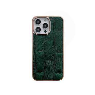For iPhone 14 Pro Nano Electroplate Mahjong Texture Leather Phone Case(Green)