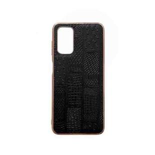 For Samsung Galaxy A73 5G Nano Electroplate Mahjong Texture Leather Phone Case(Black)