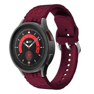 For Samsung Galaxy Watch 5 / Watch 5 Pro Rhombus Texture Silicone Watch Band(Wine Red)