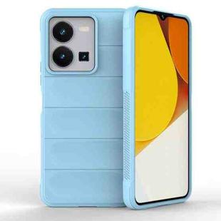 For vivo Y35 4G Global Magic Shield TPU + Flannel Phone Case(Light Blue)