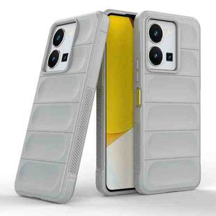 For vivo Y35 4G Global Magic Shield TPU + Flannel Phone Case(Grey)