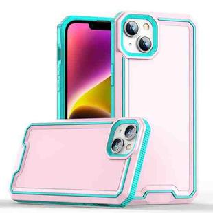 For iPhone 14 Armour Two-color TPU + PC Phone Case(Pink+Blue)