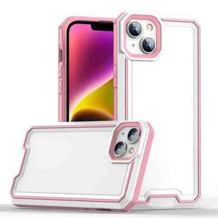 For iPhone 14 Plus Armour Two-color TPU + PC Phone Case(White+Pink)