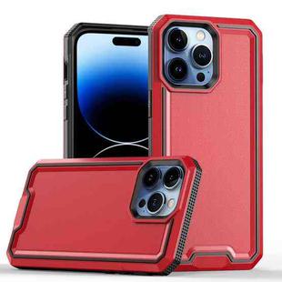 For iPhone 14 Pro Armour Two-color TPU + PC Phone Case(Red+Black)
