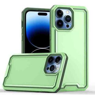 For iPhone 14 Pro Armour Two-color TPU + PC Phone Case(Green+Grey)