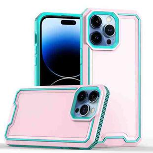 For iPhone 14 Pro Max Armour Two-color TPU + PC Phone Case(Pink+Blue)