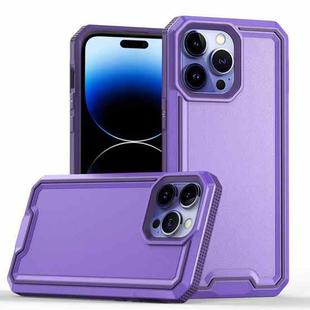 For iPhone 14 Pro Max Armour Two-color TPU + PC Phone Case(Purple)