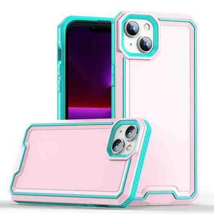 For iPhone 13 Armour Two-color TPU + PC Phone Case(Pink+Blue)