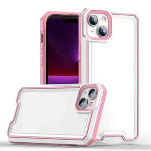For iPhone 13 Armour Two-color TPU + PC Phone Case(White+Pink)