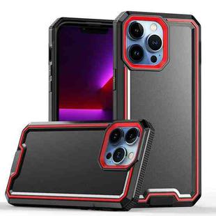 For iPhone 13 Pro Armour Two-color TPU + PC Phone Case(Black+Red)