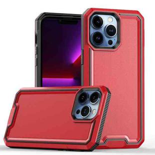 For iPhone 13 Pro Max Armour Two-color TPU + PC Phone Case(Red+Black)