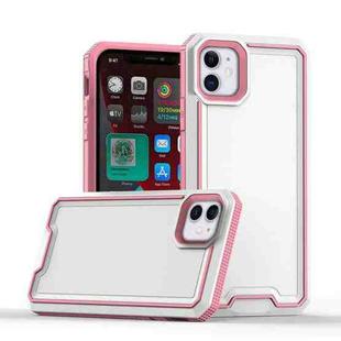For iPhone 12 Armour Two-color TPU + PC Phone Case(White+Pink)
