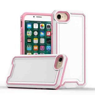 For iPhone SE 2022 / SE 2020 / 8 / 7 Armour Two-color TPU + PC Phone Case(White+Pink)