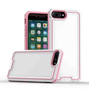 For iPhone 8 Plus / 7 Plus Armour Two-color TPU + PC Phone Case(White+Pink)